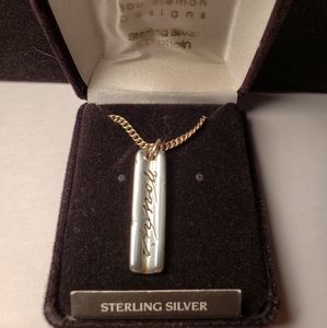 Sterling Silver Worship Pendant Necklace, Bob Siemon, 20" chain, brand new